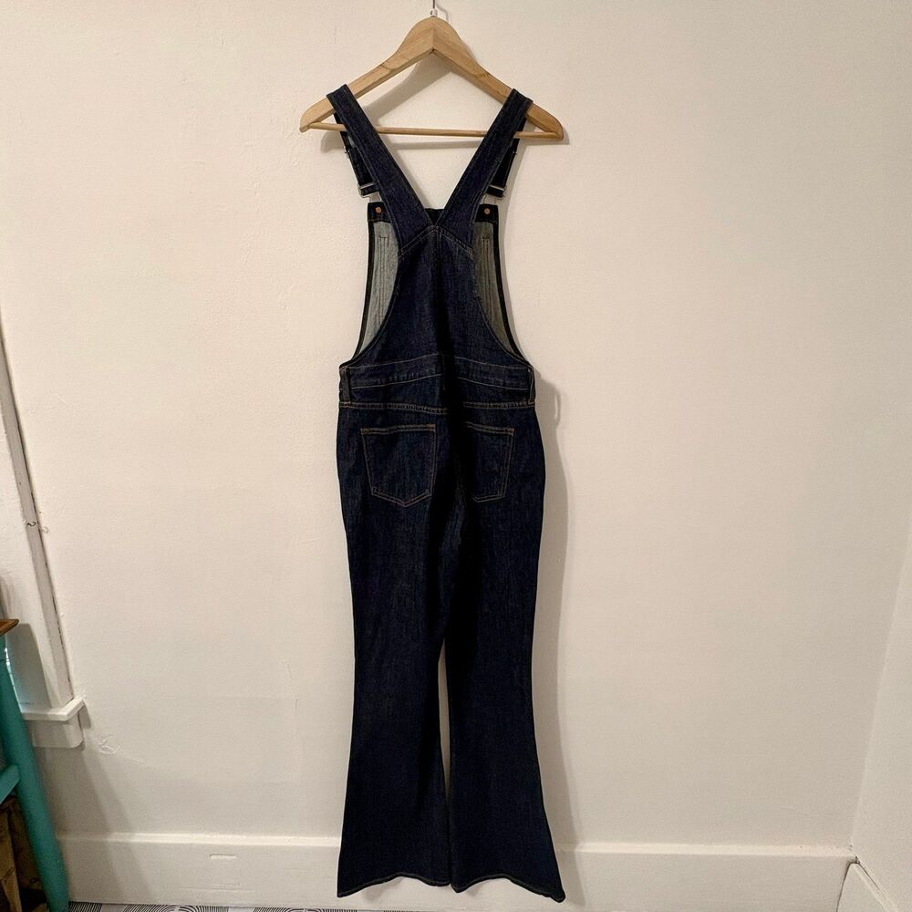 Madewell Flea Market Flare Denim Overalls Dark Wash indigo Sz M - Picture 5 of 7